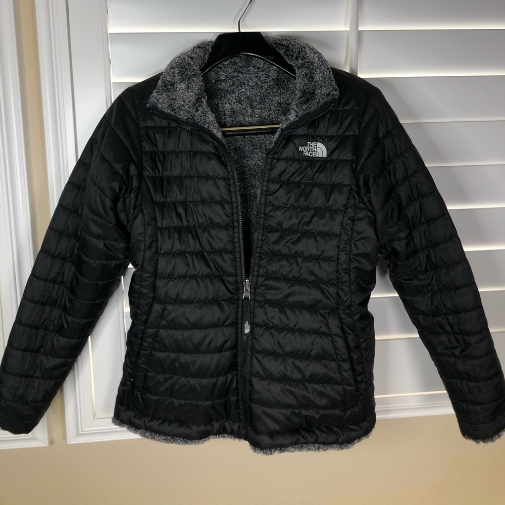 Girls north face reversible jacket